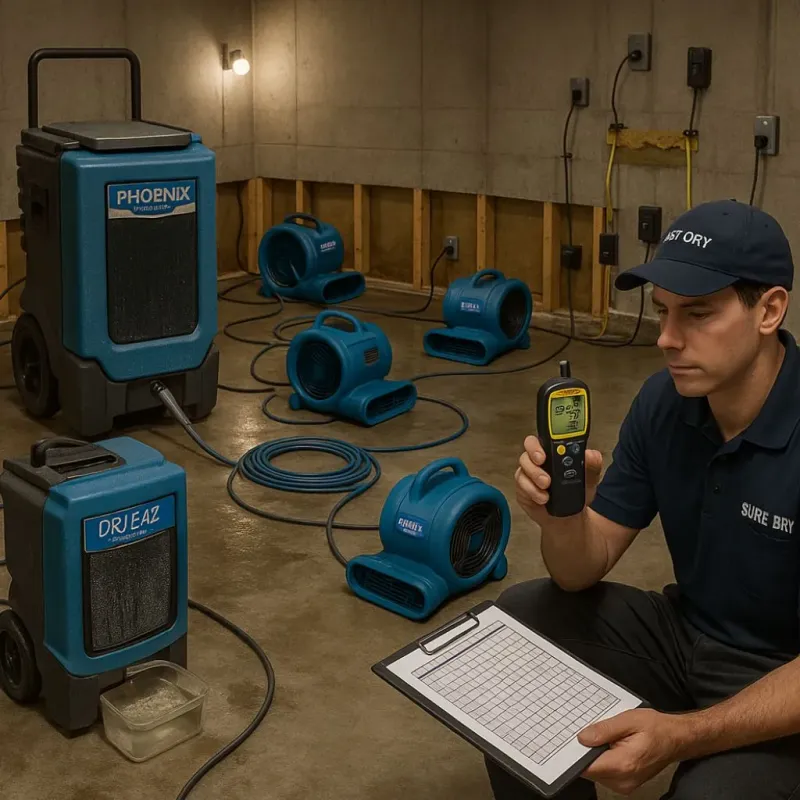Structural Drying and Dehumidification process in Greenville, OH